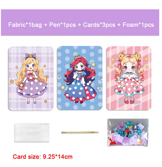 Children's Fabric Art Craze Poke Drawing Craft Toys Creative Puzzle Puncture Painting Poking Sticker Kids Birthday Gift For Girl