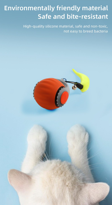 2025 New Speedy Tail Cat Toy, Smart Interactive Pet Toys Comes With Tails Reinforced Version Of The Cat Toys Balls Two Speed Adjustment Blue