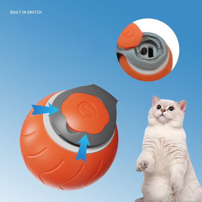 Speedy Tail 2.0 - Interactive Electric Rolling Ball with Teasing Tail – Smart Cat Toy for Indoor & Outdoor Fun 🎉🐱