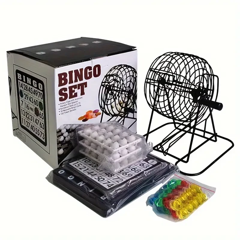 Classic Bingo Game Set with Lucky Ball Machine