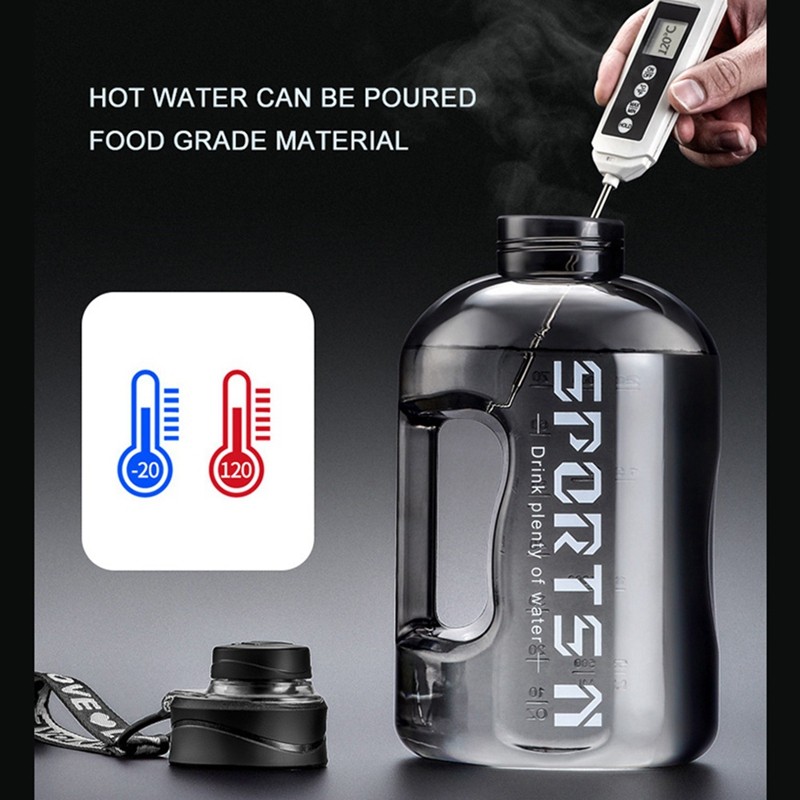 2.7/1.7L Insulated Water Bottle with Straw – Leakproof Fitness Bottle for Gym, Travel, Hiking, and Camping