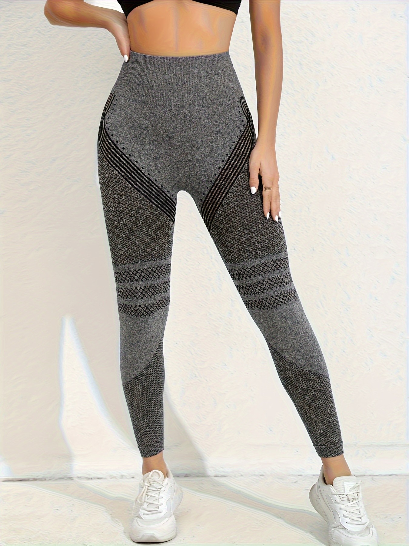 High Stretch Quick Drying Sports Leggings – High Waist Hip Lifting Seamless Yoga Pants for Gym