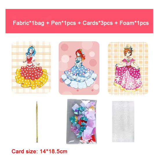 Children's Fabric Art Craze Poke Drawing Craft Toys Creative Puzzle Puncture Painting Poking Sticker Kids Birthday Gift For Girl
