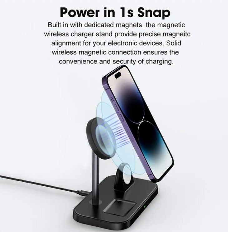 3 in 1 Magsafe fast Charger for iPhone, Watch and Airpods.