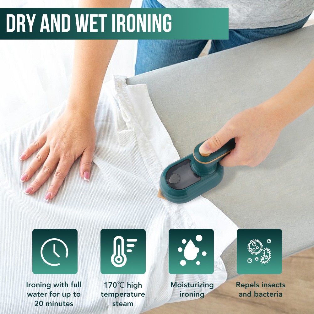 Mini Garment Steamer Steam Iron Handheld – Portable Wet and Dry Ironing Machine for Clothes