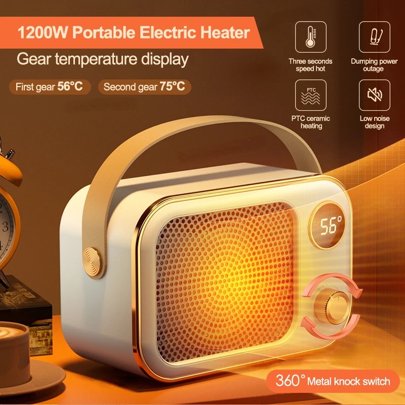 New 1200W Portable Electric Heater – Space Heater with LED Display