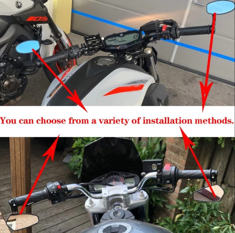Motorcycle Bar End Mirrors Motorbike Rearview Mirror