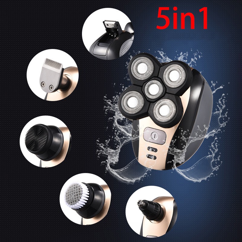 5 In 1 4D Rechargeable Bald Head Electric Shaver