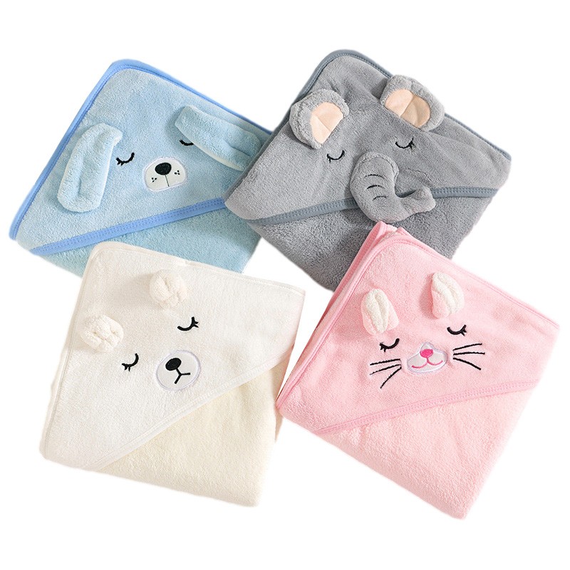 Cartoon Animal Baby Bath Towels – Soft Newborn Hooded Towel Blanket, Toddler Bathrobe