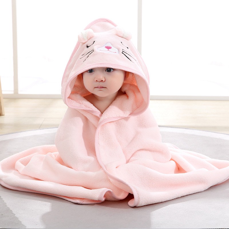 Cartoon Animal Baby Bath Towels – Soft Newborn Hooded Towel Blanket, Toddler Bathrobe
