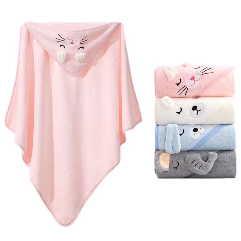 Cartoon Animal Baby Bath Towels – Soft Newborn Hooded Towel Blanket, Toddler Bathrobe