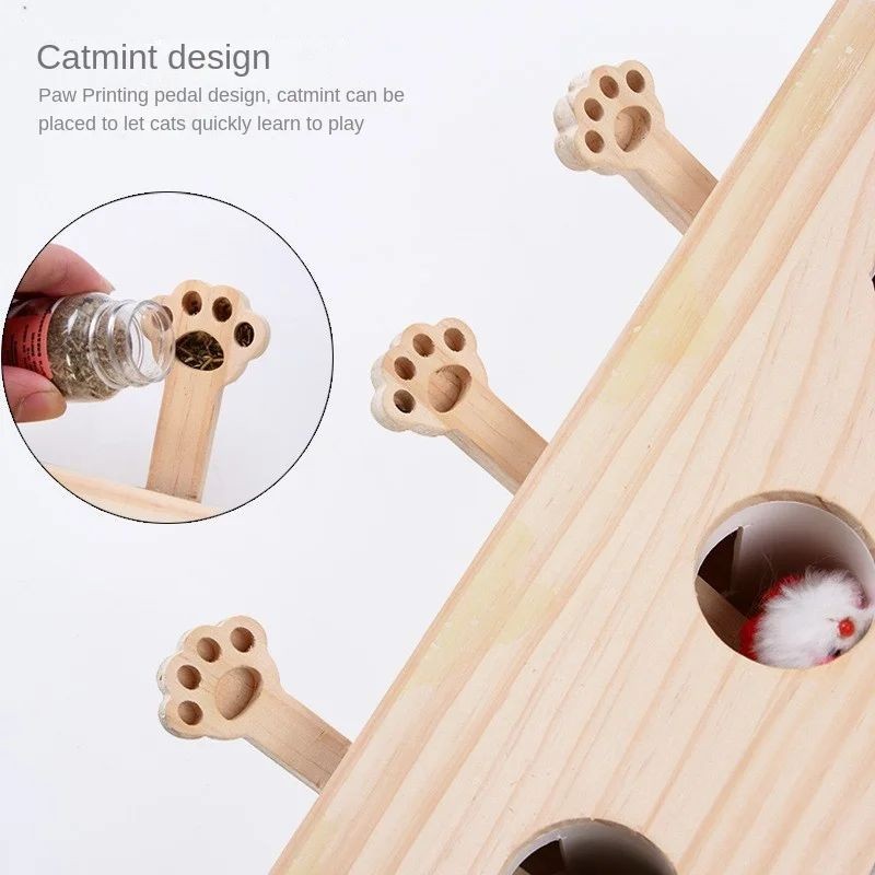Cat Scratcher And Toy, Cat Pop Up Toy, Cardboard Cat Scratcher With Whack A Mole For Cats, Cat Whack A Mole Toy, Interactive Cat Toys For Bored Indoor Adult Cats
