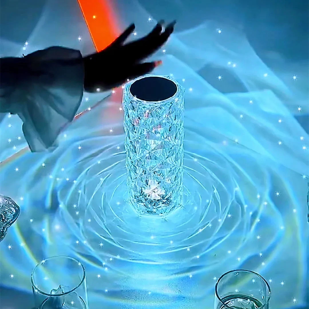 Rose Crystal Lamp with Touch and Remote Control, Big Size