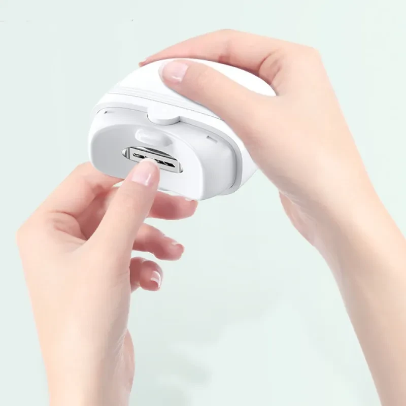 Rechargeable Mini Nail Clippers For Children Adults Automatic Nail Trimmer Manicure Polishing With Light
