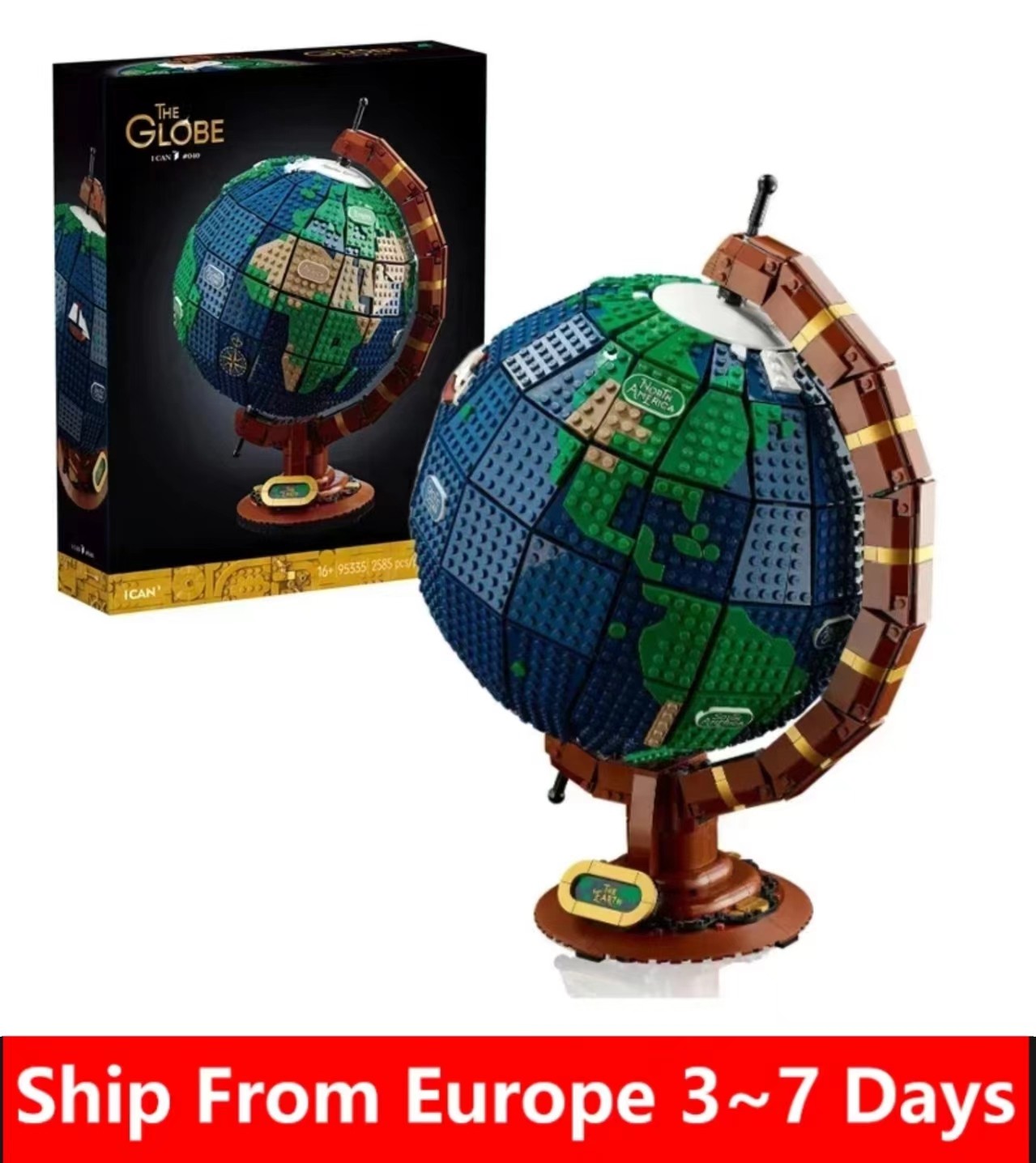 95335 2022 Expert MOC Bricks – 2585PCS Earth Globe Modular Building Blocks