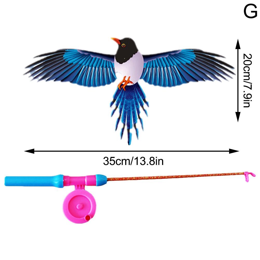 Children’s Kite Toy – Cartoon Eagle & Butterfly Foldable Mini Kite with Hand Brake & Fishing Rod
