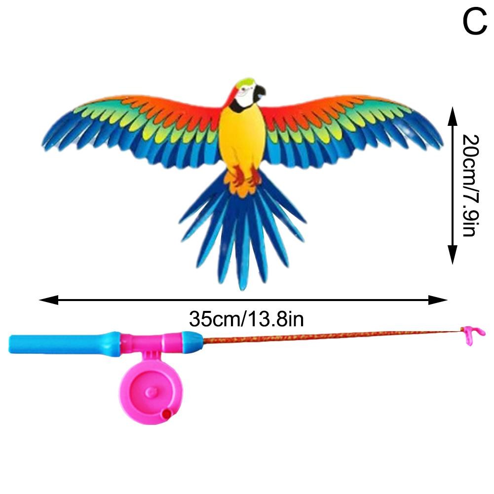 Children’s Kite Toy – Cartoon Eagle & Butterfly Foldable Mini Kite with Hand Brake & Fishing Rod