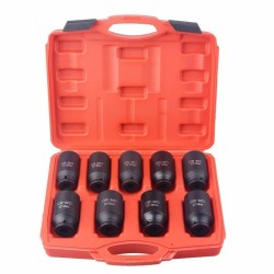 9pcs 1/2" Deep Impact Socket Set Axle Hub Nut Sockets 6-Point Metric