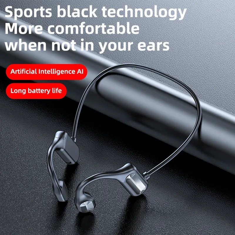 Bone Conduction Earphone, Wireless. Black