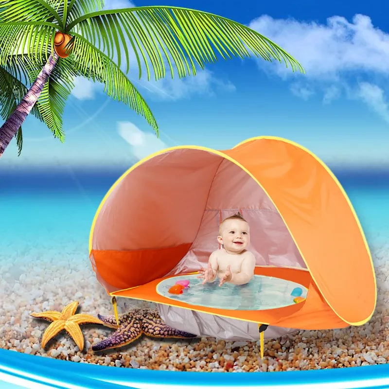 Baby Beach Tent Kids Outdoor Camping Easy Fold Up Waterproof Up Sun Awning Tent UV-protecting