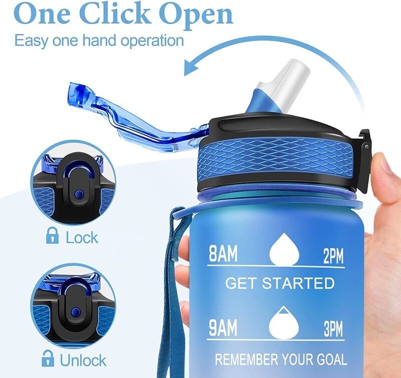 1L Water Bottle Gym Sports Drink Bottle