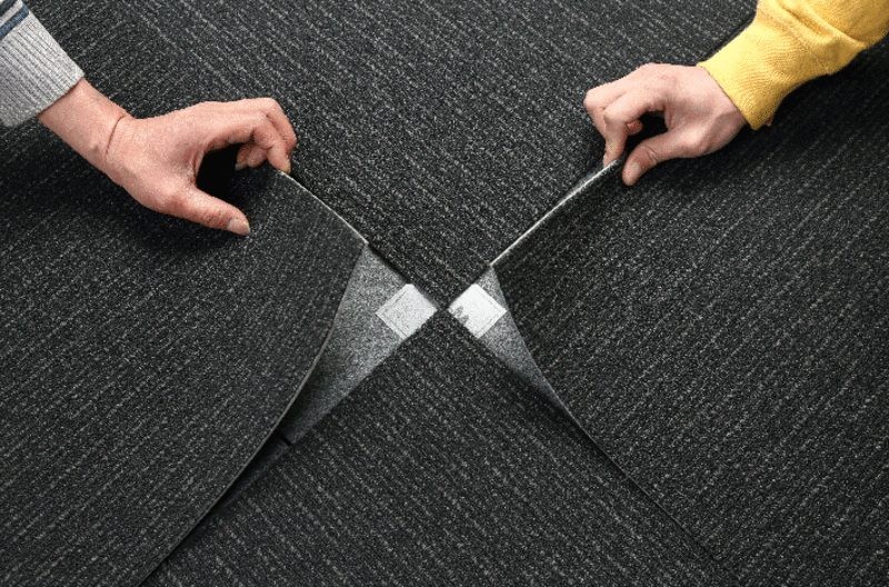 Carpet Tiles Mat Black 0.9KG Per Tile