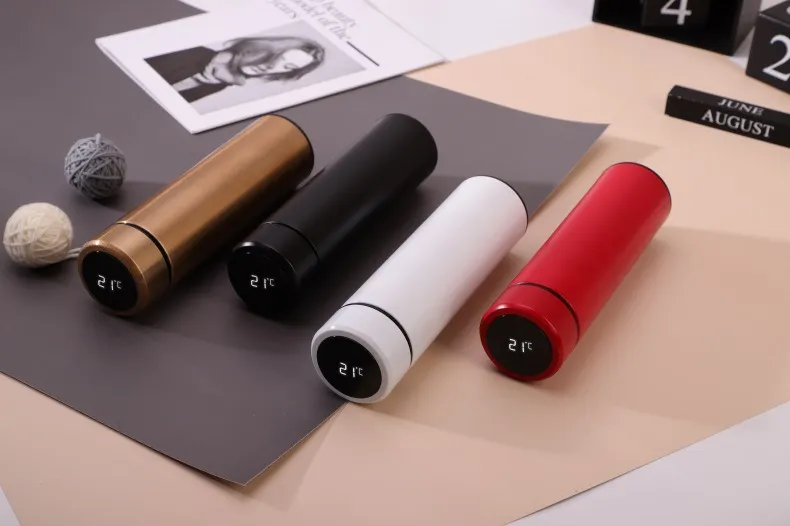 Stainless steel vacuum flask LED touch display temperature