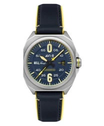 AVI-8 Bell X-1 Machbuster Automatic Catalina Blue Leather Strap Blue Dial AV-4115-03 Men's Watch