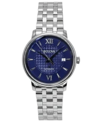 Bulova Hudson Stainless Steel Blue Dial Automatic 96B447 Men's Watch