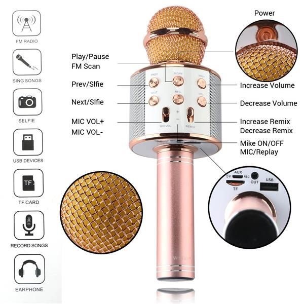 Wireless Microphone HIFI Speaker - WS 858, Original.