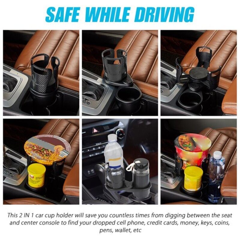 Coffee Beverage Cellphone Food Car Cup Holder Expander Adapter