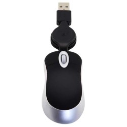 Computer Mouse Mini Retractable Cable Gaming Laptop Kids Mouse