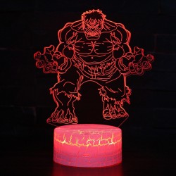 Hulk 3D Night LED Light, Power By USB, 7 Changeable colors