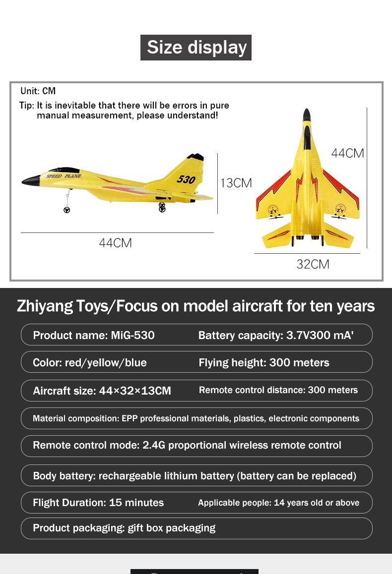 Drone, EPP Remote Control Aircraft, MIG 530 Model Design, Big Size