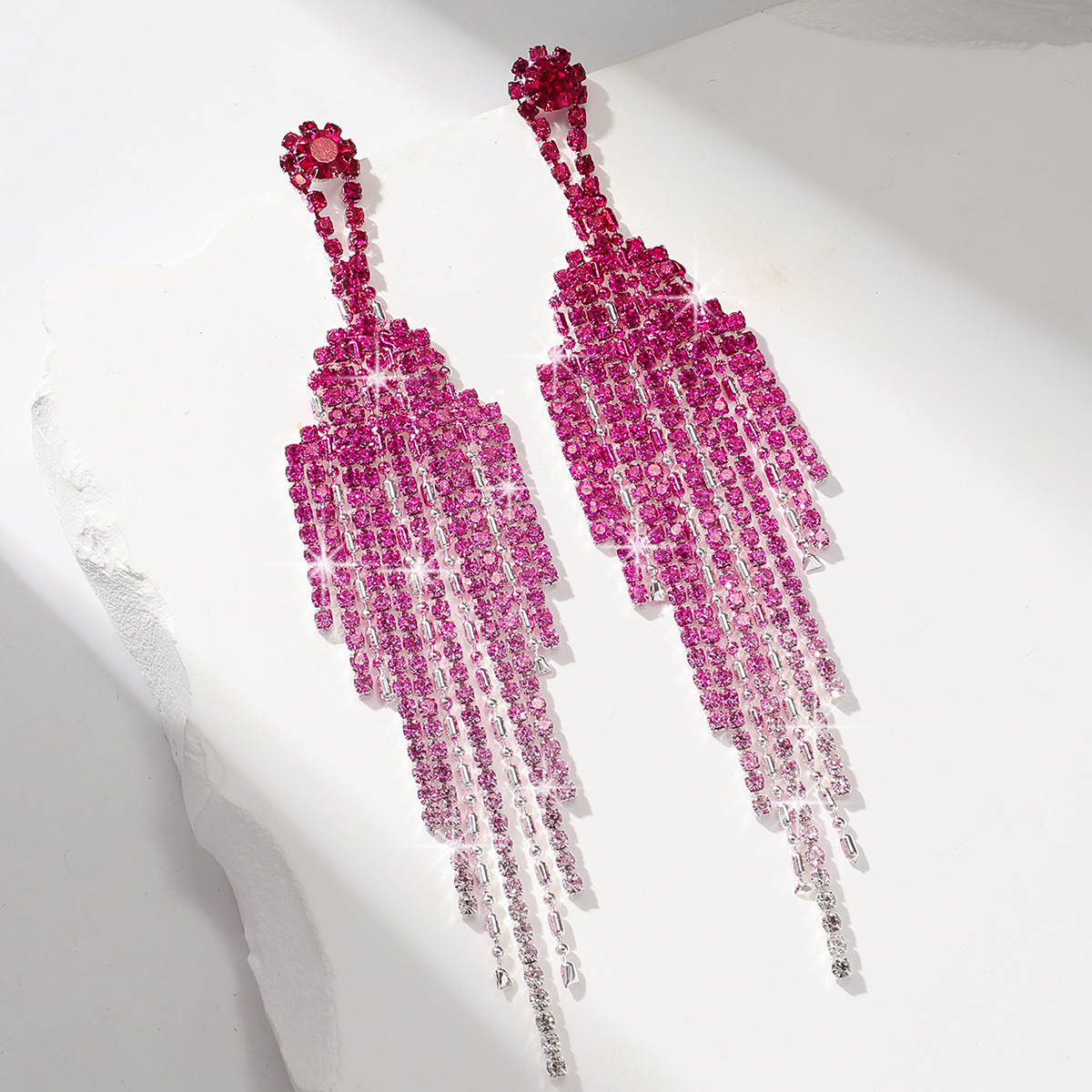 Pink tassel earrings nz hot sale