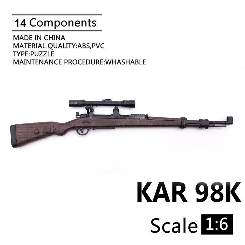 1/6 KAR 98K Mauser Rifle Gun Model – Coated Plastic Military Model Accessories for 12