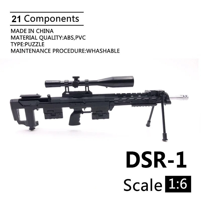1/6 DSR-1 Sniper Rifle Gun Model – Black Coated Plastic Military Model Accessories