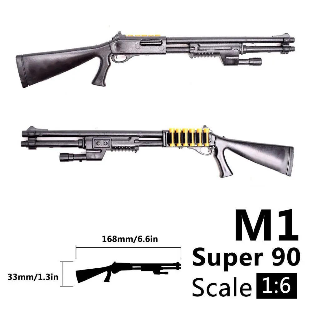 1:6 Weapon Model Benelli M1 Super 90 Shotgun – Assembly Model Building Bricks for Action Figures