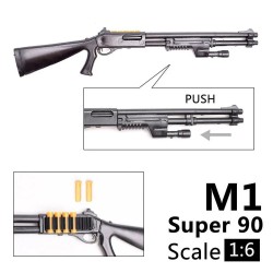 1:6 Weapon Model Benelli M1 Super 90 Shotgun – Assembly Model Building Bricks for Action Figures