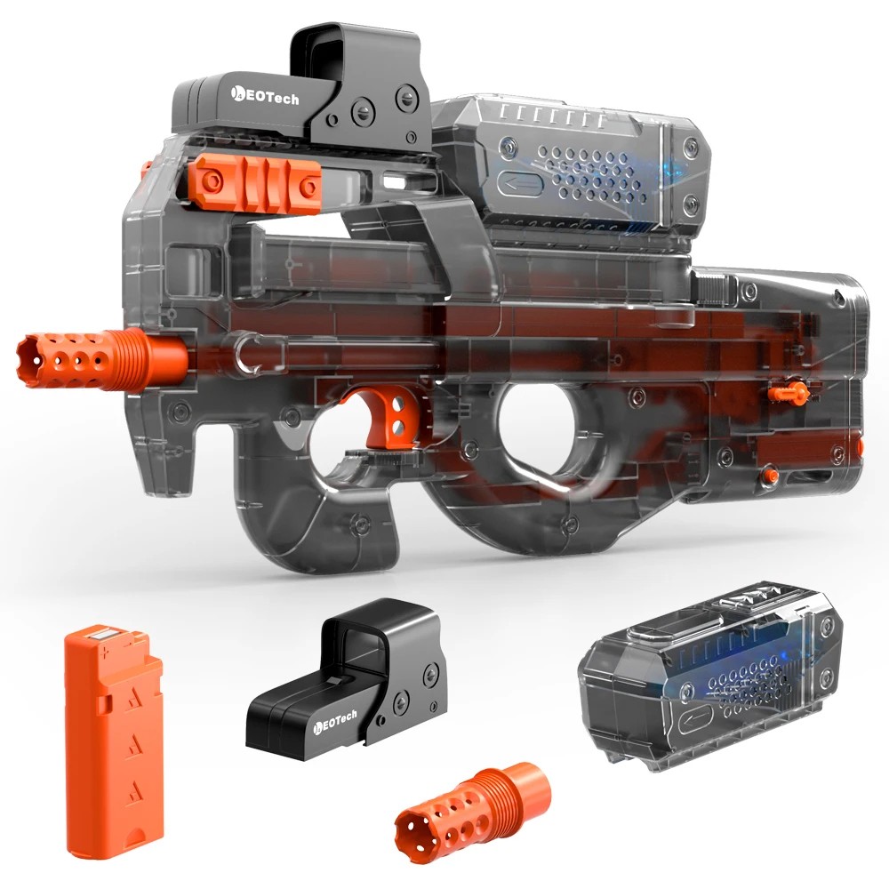 Electric Gel Gun in Transparent Black – Fully Automatic Splatter Ball Toy