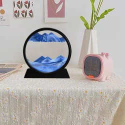 3D Moving Sand Art Picture Glass Sandscape in Motion Display Sand S Blue
