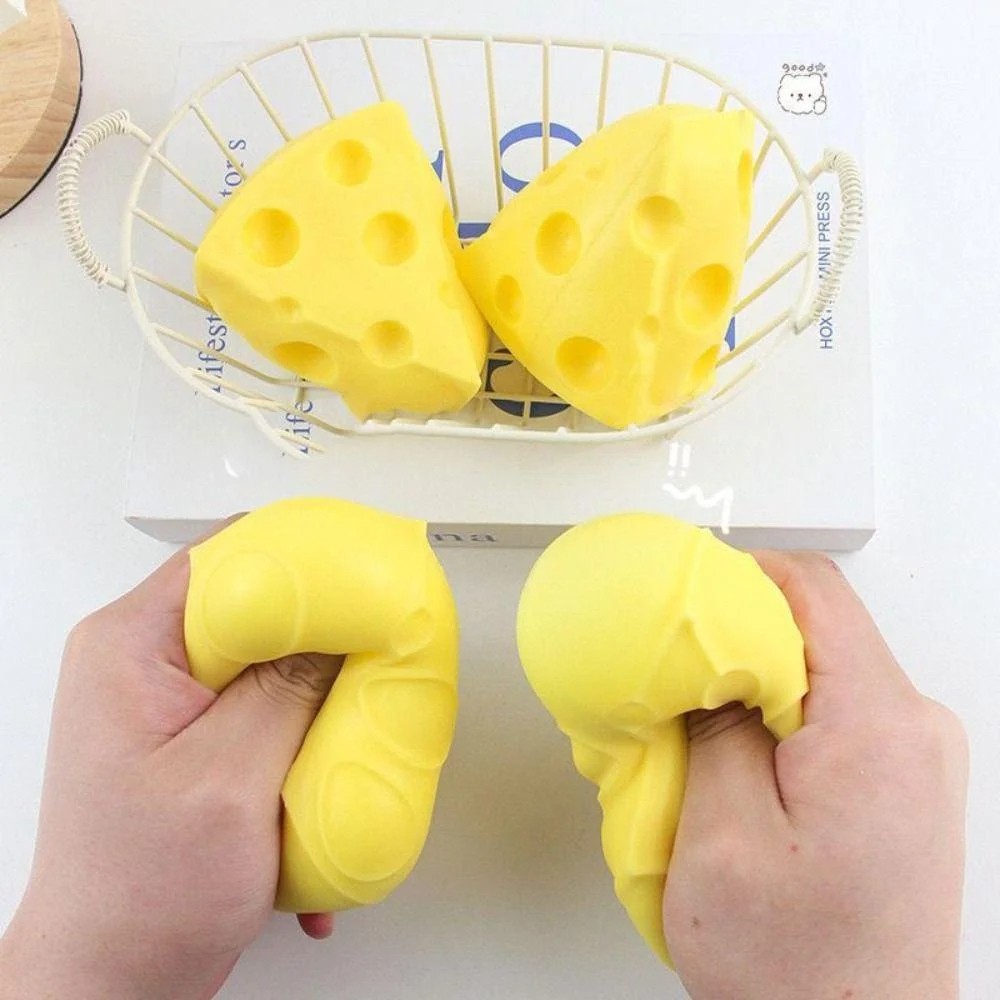 Squeeze Toy Simulation Cheese – Sticky Soft Decompressing Pinching Cheese