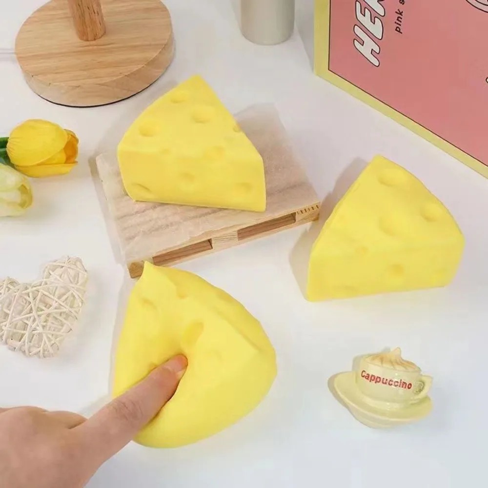 Squeeze Toy Simulation Cheese – Sticky Soft Decompressing Pinching Cheese