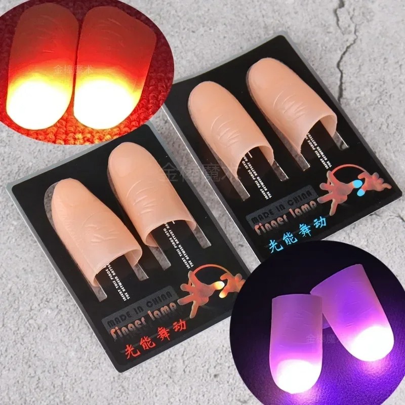 2 Pcs/Set Magic Thumbs Light Toys for Adults – Magic Trick Props, Blue LED Flashing Fingers