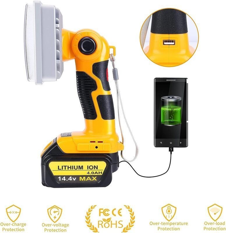 Cordless LED Work Light Power by DeWalt battery