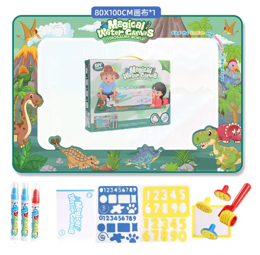 100x80CM Magic Water Drawing Mat Coloring Doodle With Reusable Magic Pens Montessori Painting Board Educational Toys Kids Gifts