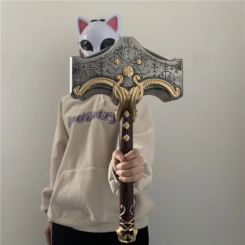 God of War 4 Cosplay Thor's Hammer – Thunder Stormbreaker Flame Tomahawk Axe Prop Weapon
