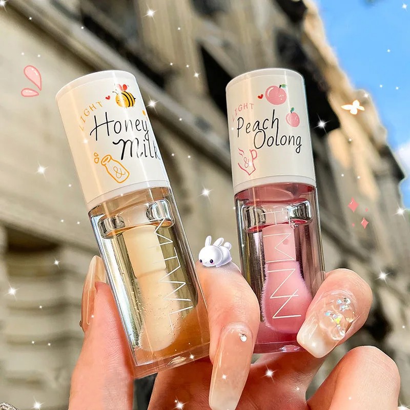 Peach Milk Honey Lip Oil – Relieves Dryness, Moisturizing Lip Gloss