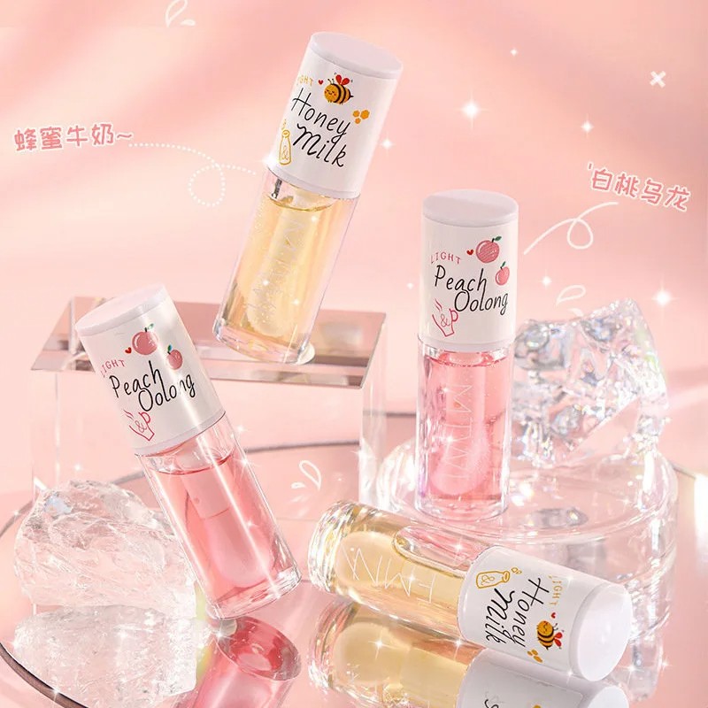Peach Milk Honey Lip Oil – Relieves Dryness, Moisturizing Lip Gloss