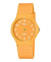 Casio POP Analog Bio Based Resin Strap Orange Dial Quartz MQ-24B-9B Unisex Watch